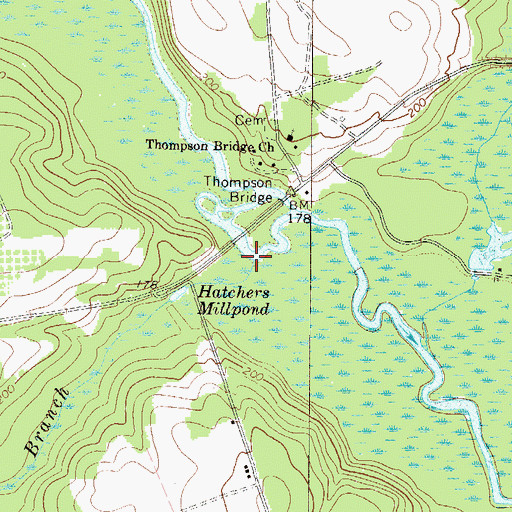 Topographic Map of Sandy Branch, GA