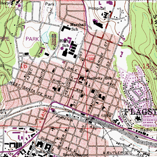 Topographic Map of Nativity School, AZ