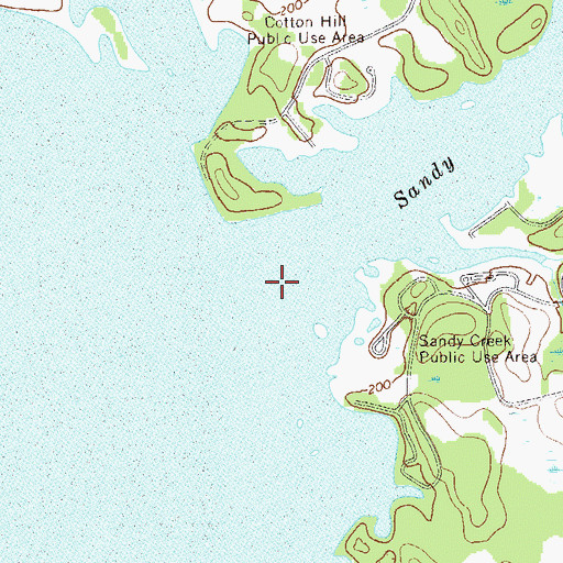 Topographic Map of Sandy Creek, GA