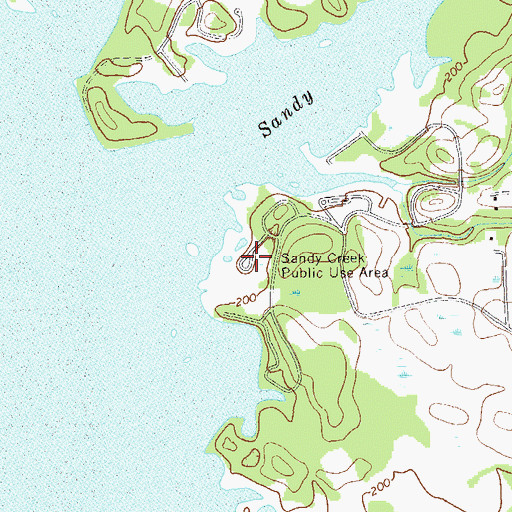 Topographic Map of Sandy Creek Public Use Area, GA