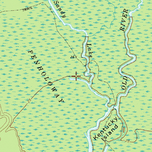 Topographic Map of Sandy Lake, GA