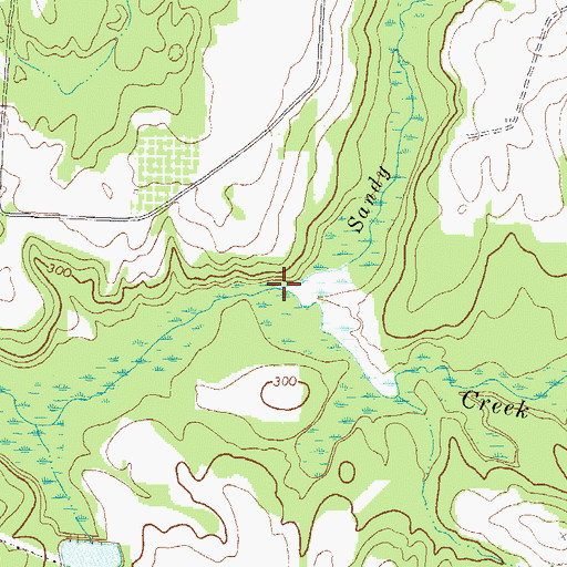 Topographic Map of Sandy Mount Creek, GA