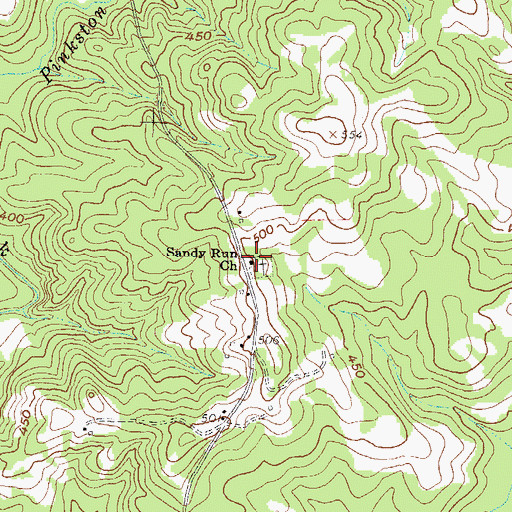 Topographic Map of Sandy Run Church, GA