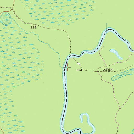 Topographic Map of Sandy Run Creek, GA