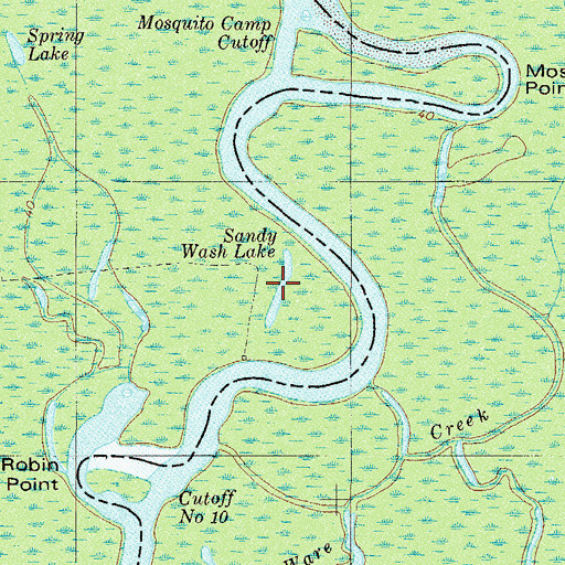 Topographic Map of Sandy Wash Lake, GA