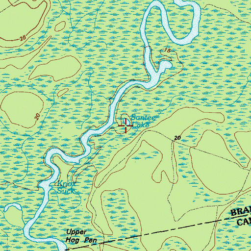 Topographic Map of Santee Lake, GA