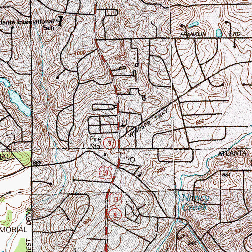 Topographic Map of Santell Church, GA