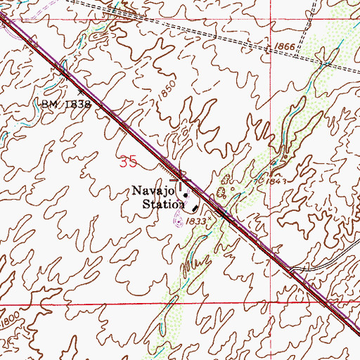 Topographic Map of Navajo Station, AZ