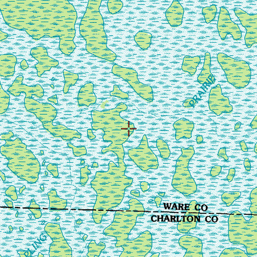 Topographic Map of Sapling Prairie, GA
