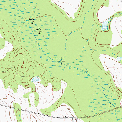 Topographic Map of Sapp Creek, GA