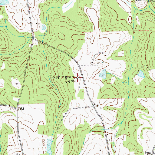 Topographic Map of Sappington Cemetery, GA