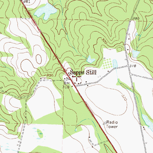 Topographic Map of Sapps Still, GA