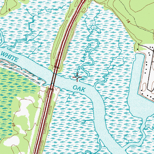 Topographic Map of Saras Landing Creek, GA