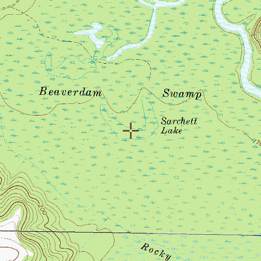 Topographic Map of Sarchett Lake, GA