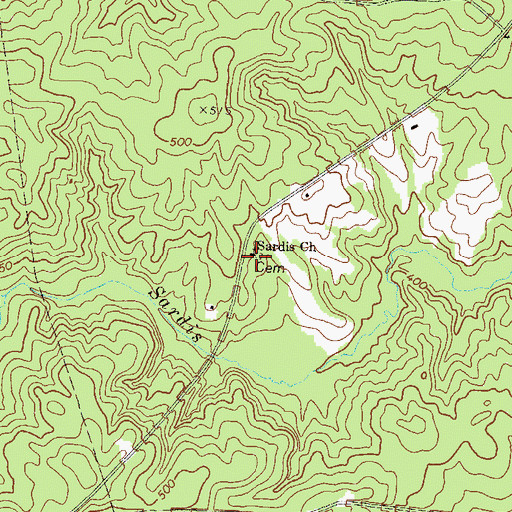 Topographic Map of Sardis Church, GA