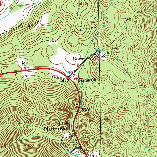 Topographic Map of Sardis Church, GA