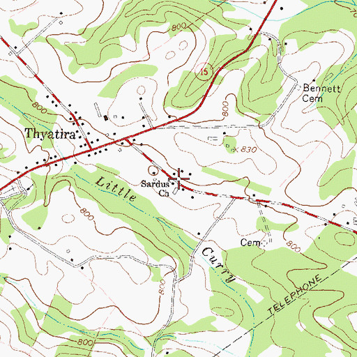 Topographic Map of Sardus Church, GA