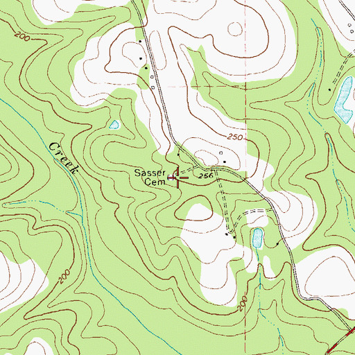 Topographic Map of Sasser Cemetery, GA