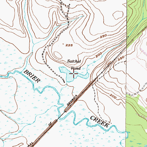 Topographic Map of Satchel Pond, GA