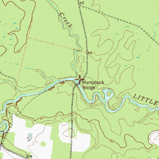 Topographic Map of Satilla Creek, GA