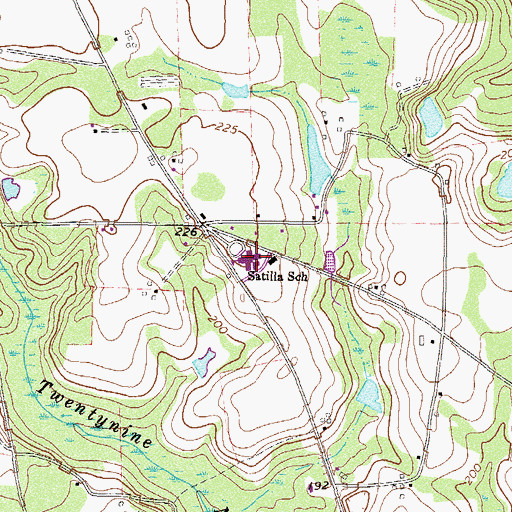 Topographic Map of Satilla School, GA