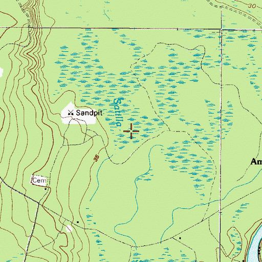 Topographic Map of Satilla Swamp, GA