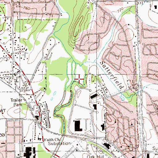 Topographic Map of Satterfield Branch, GA