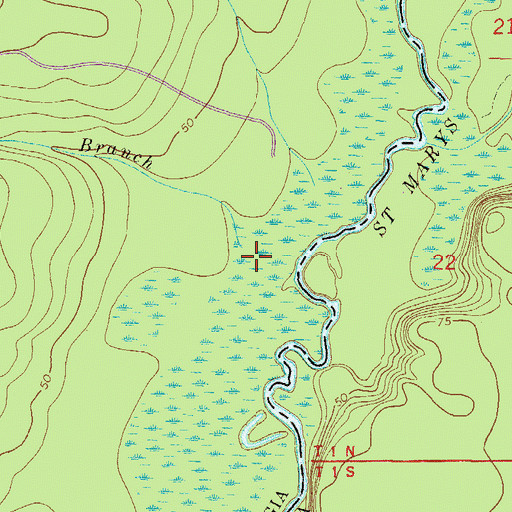 Topographic Map of Saucer Branch, GA