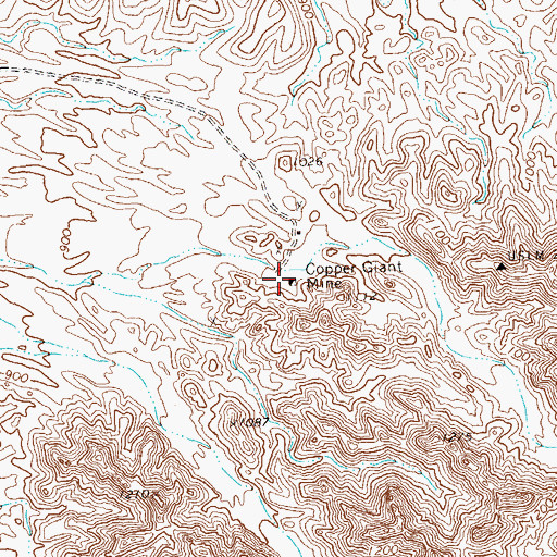 Topographic Map of Copper Giant Mine, AZ