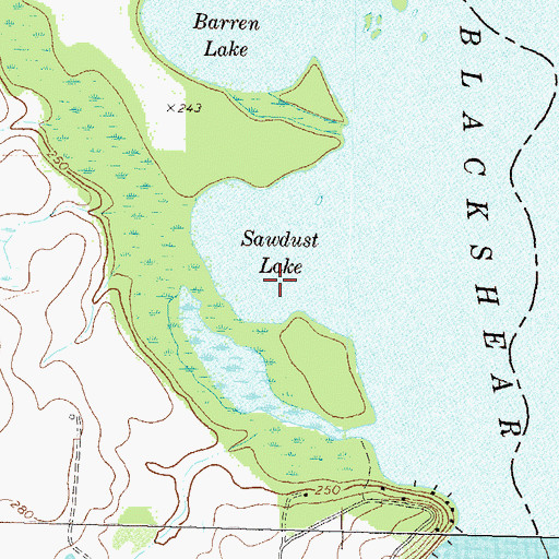 Topographic Map of Lake Sawdust, GA