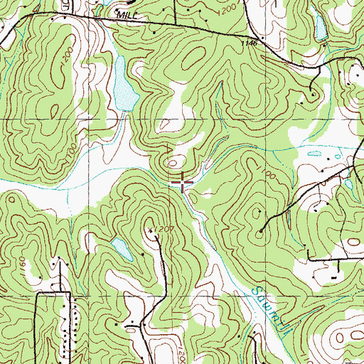 Topographic Map of Sawmill Branch, GA