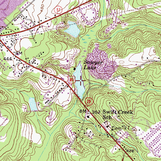 Topographic Map of Sawyer Lake, GA