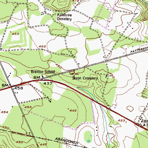 Topographic Map of Saxon Cemetery, GA