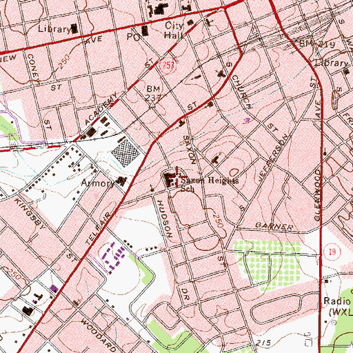 Topographic Map of Saxon Heights School, GA