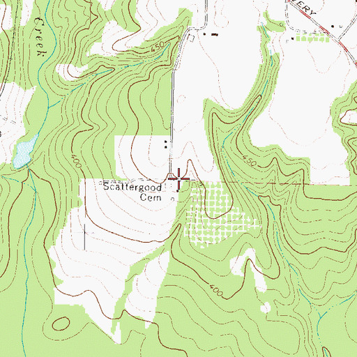 Topographic Map of Scattergood Cemetery, GA