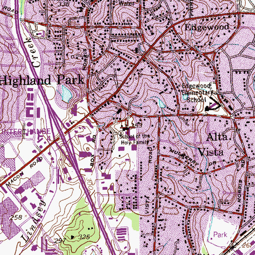 Topographic Map of School of the Holy Family, GA