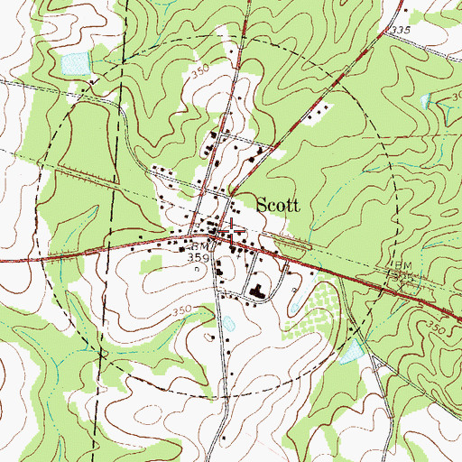Topographic Map of Scott, GA