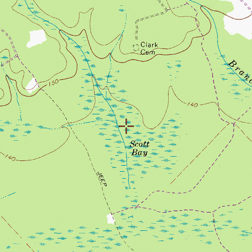 Topographic Map of Scott Bay, GA