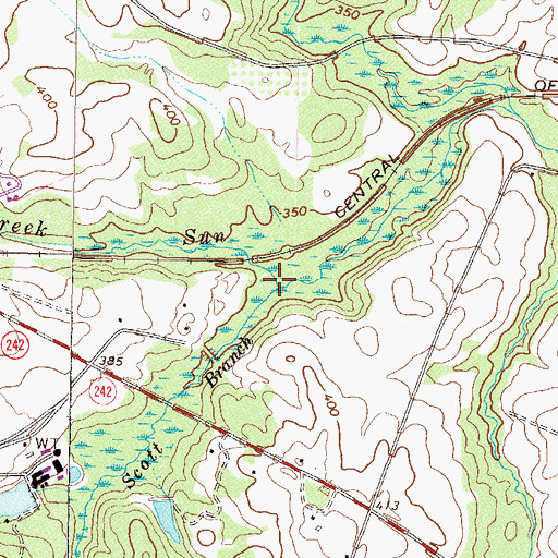 Topographic Map of Scott Branch, GA
