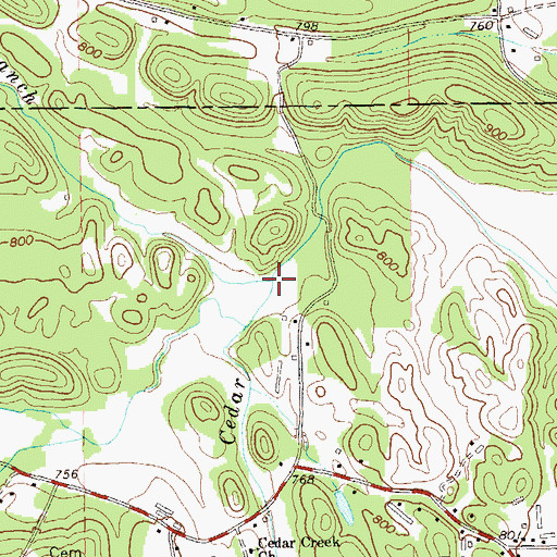 Topographic Map of Scott Branch, GA
