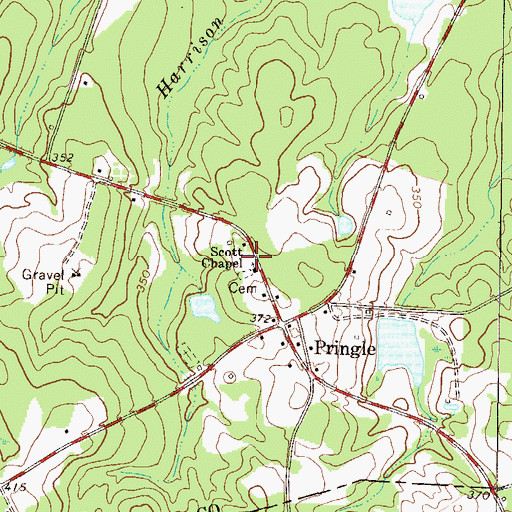 Topographic Map of Scott Chapel, GA
