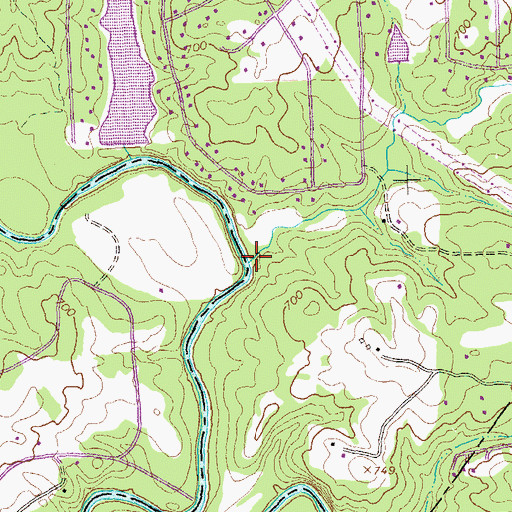 Topographic Map of Bailey Creek, GA