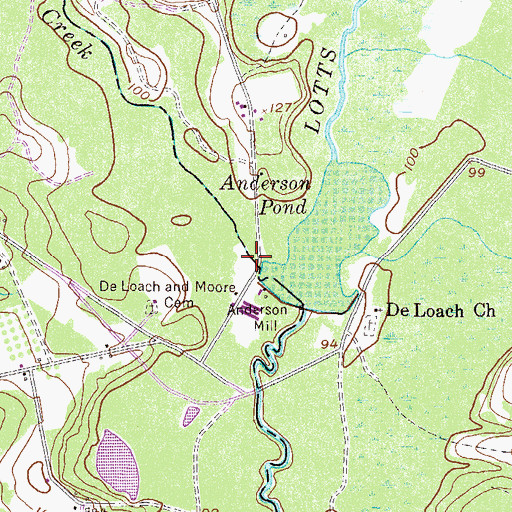 Topographic Map of Scott Creek, GA