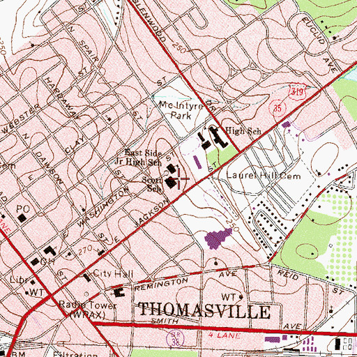 Topographic Map of Scott School, GA