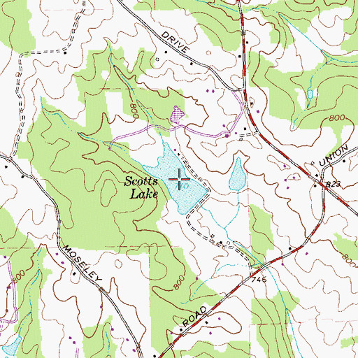 Topographic Map of Scotts Lake, GA