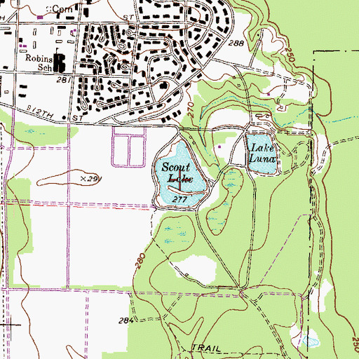 Topographic Map of Scout Lake, GA