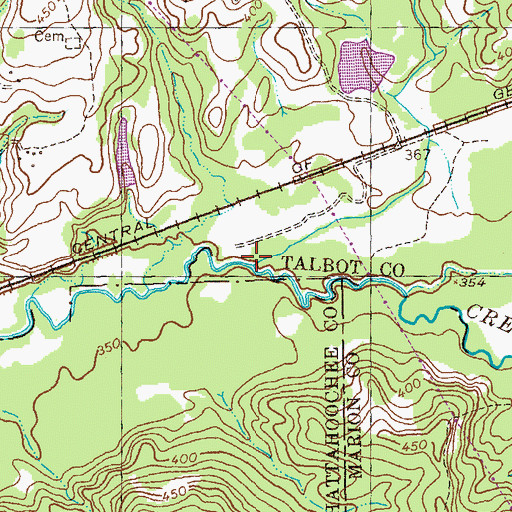 Topographic Map of Scroggins Branch, GA