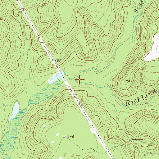 Topographic Map of Scuffle Creek, GA