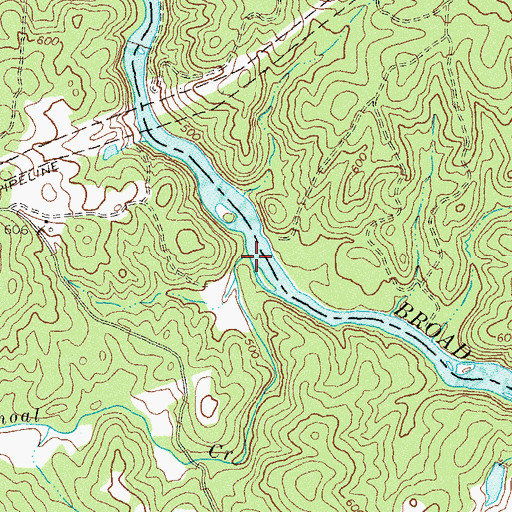 Topographic Map of Scull Shoal Creek, GA