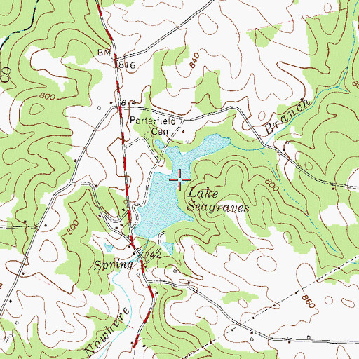 Topographic Map of Lake Seagraves, GA